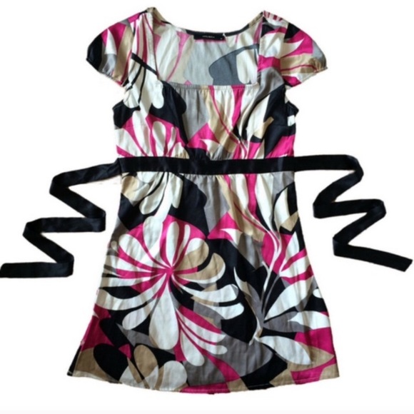 VERO MODA Tie dress Awesome Gabriel pink black - Picture 1 of 7